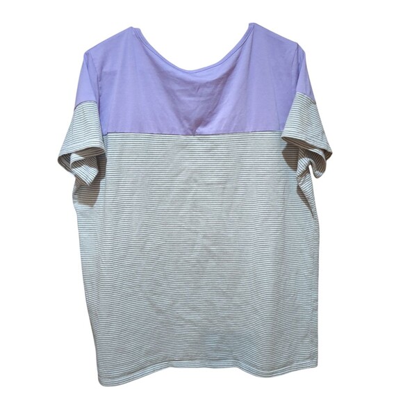 Unbranded Women Short Sleeve Tunic 2 XL Purple ,Grey & White - Picture 2 of 7